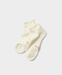 Rototo Organic Daily 3 Pack Ankle Socks in Ecru