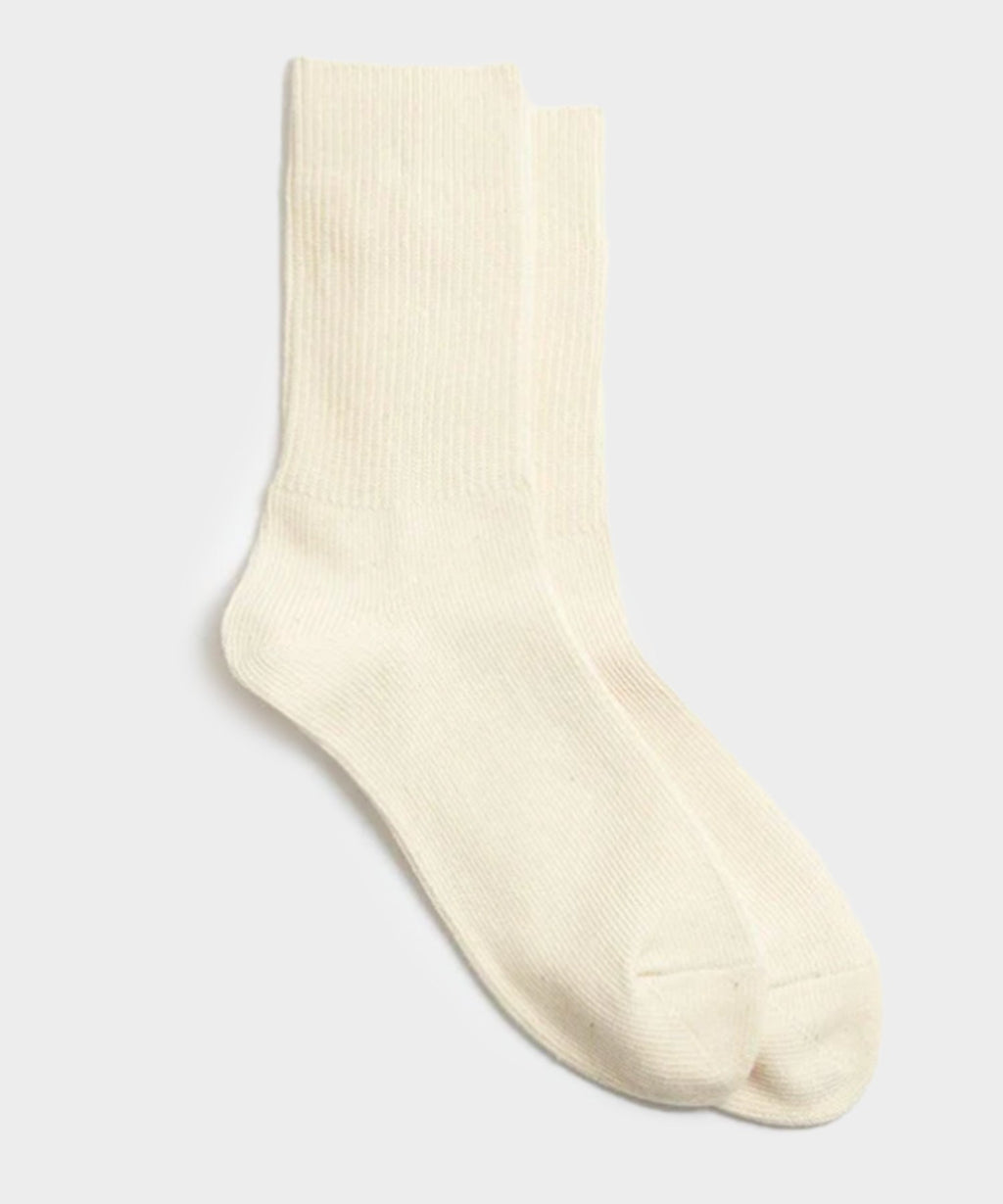 RoToTo Organic Daily 3 Pack Crew Socks in Ecru