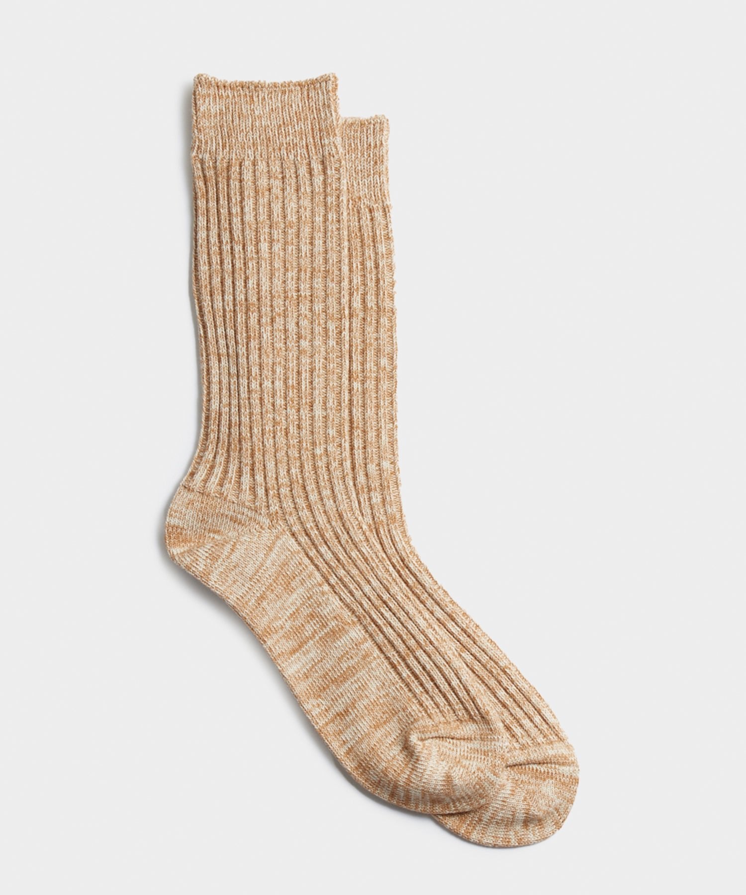 Rototo Organic Daily 3 Pack Ribbed Crew Sock in Brown