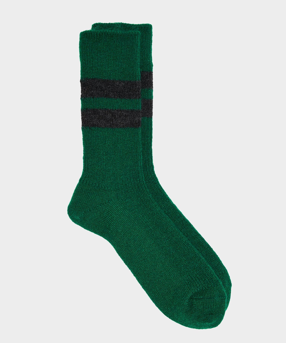 RoToTo Reversible Brushed Mohair Sock in Green