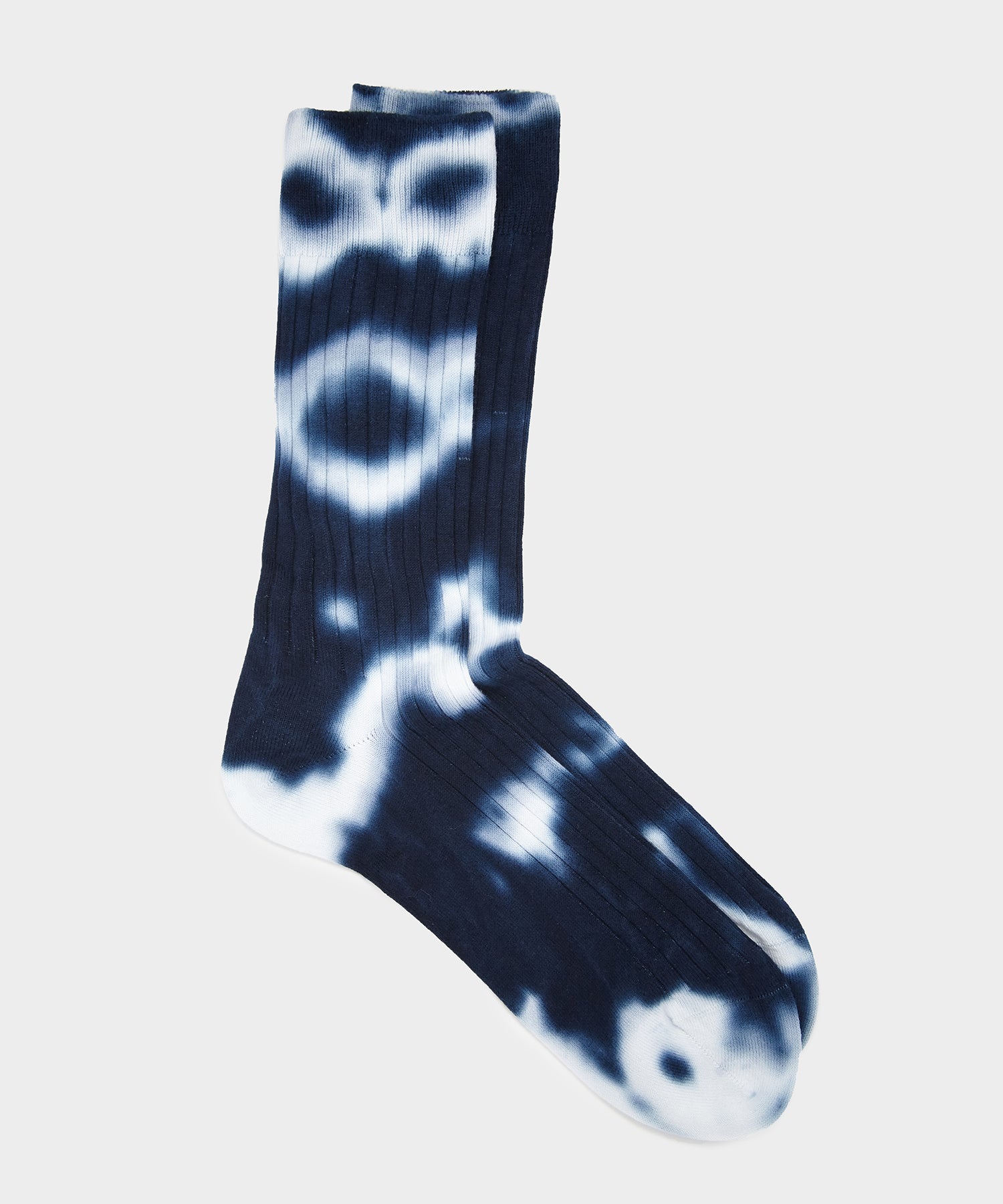 Rototo Tie Dye Formal Sock In Navy / White