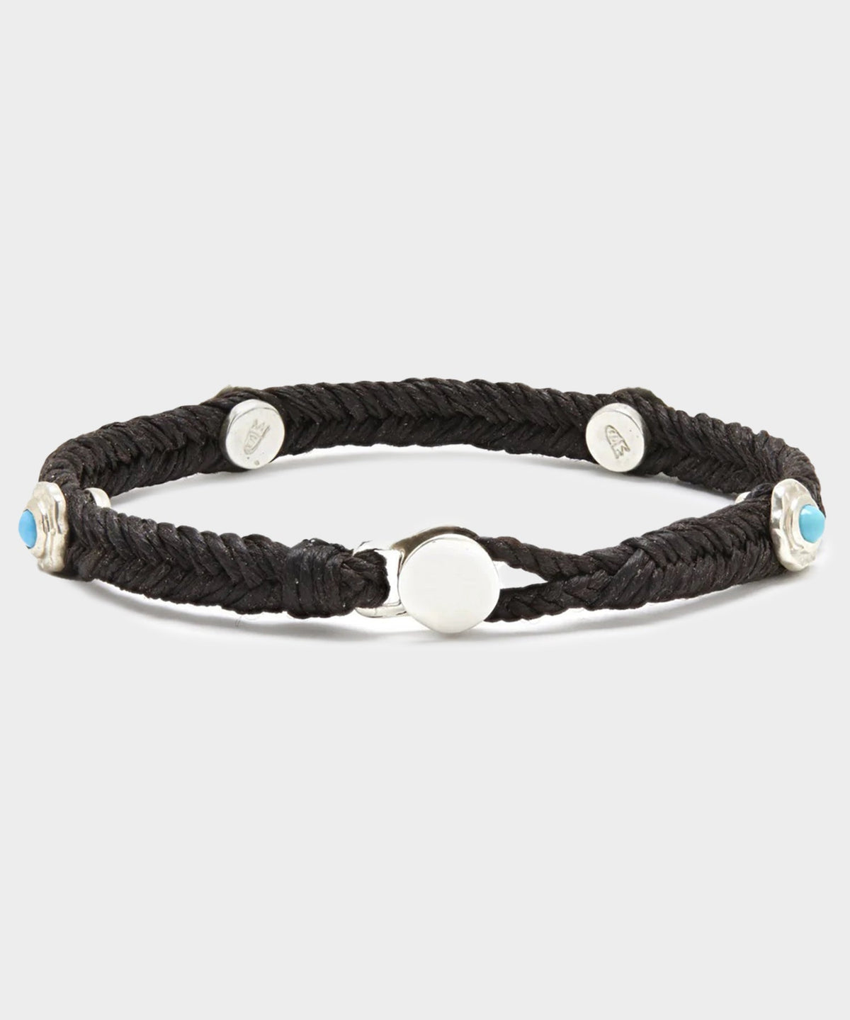 Scosha Turquoise Studded Fishtail Bracelet In Black