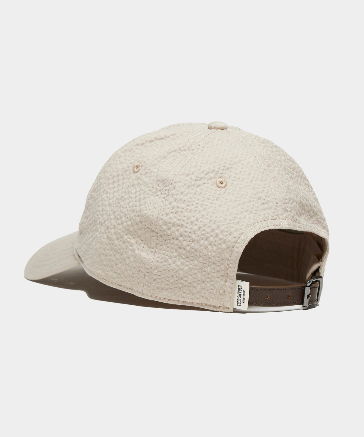 Seersucker Baseball Cap in Tan