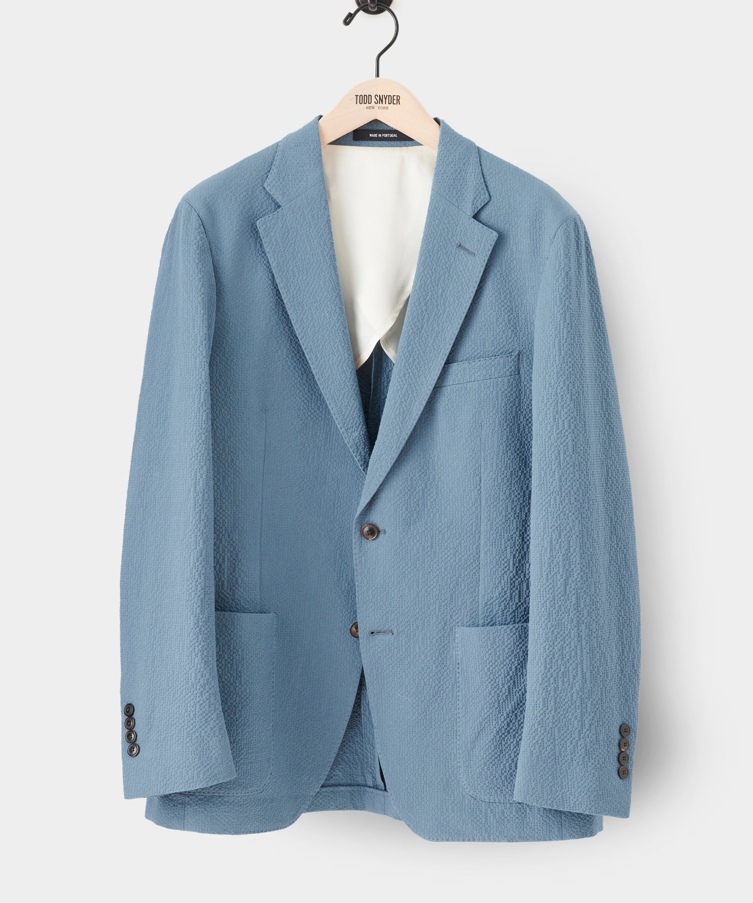 Seersucker Madison Suit Jacket in Slate Blue