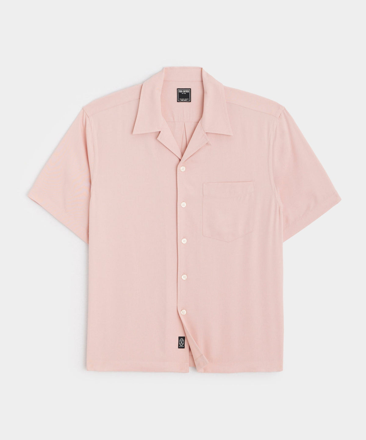 Short Sleeve Rayon Hollywood Shirt in Shell Pink