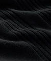 Silk Cotton Ribbed Polo in Black