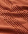 Silk Cotton Ribbed Polo in Copper Clay