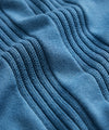 Silk Cotton Ribbed Polo in Steel Blue