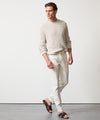Slim 5-Pocket Cotton Linen Pant in White