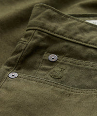 Slim 5-Pocket Cotton Linen Pant in Snyder Olive