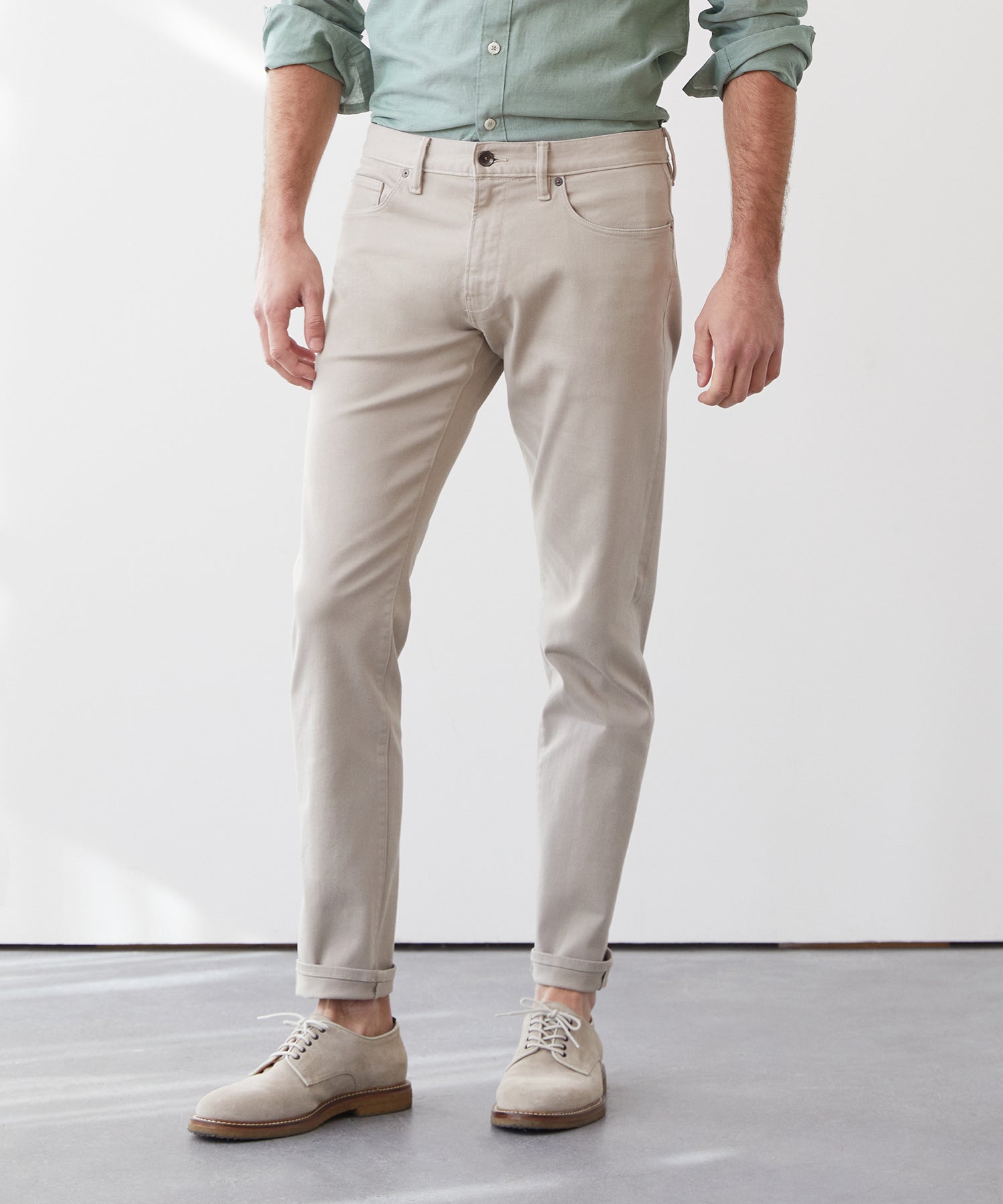 Slim Fit 5-Pocket Chino in Manor Grey