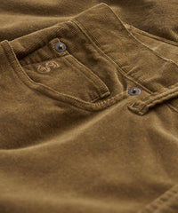 Slim Fit 5-Pocket Italian Corduroy Pant in Caramel