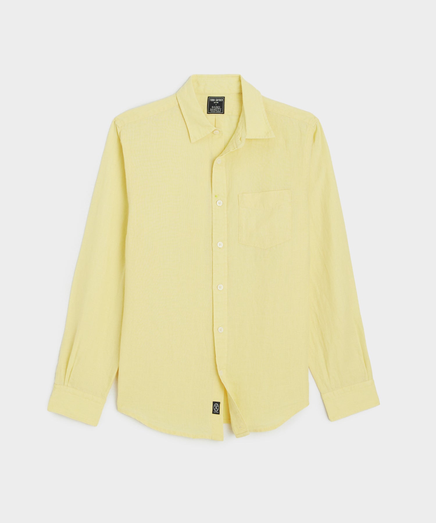 Slim Fit Sea Soft Irish Linen Shirt in Lemon