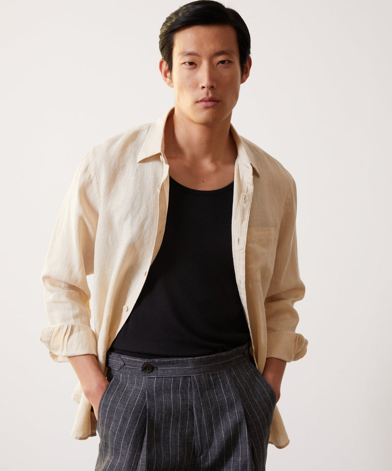 Sea Soft Irish Linen Point Collar Shirt