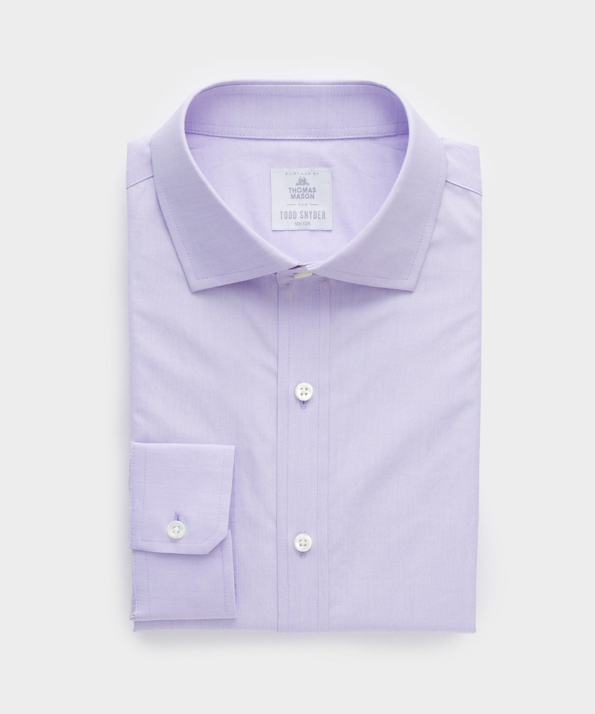Spread Collar End On End Dress Shirt in Lavender