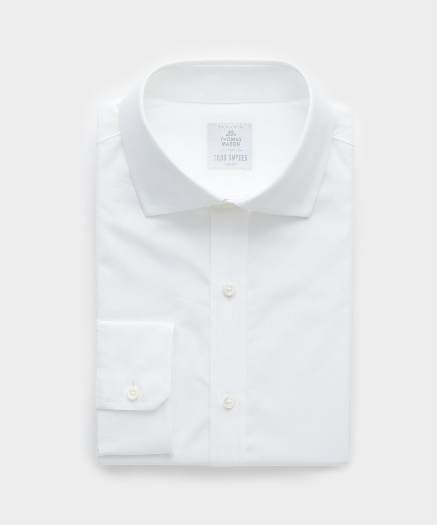 Spread Collar Poplin Dress Shirt in White