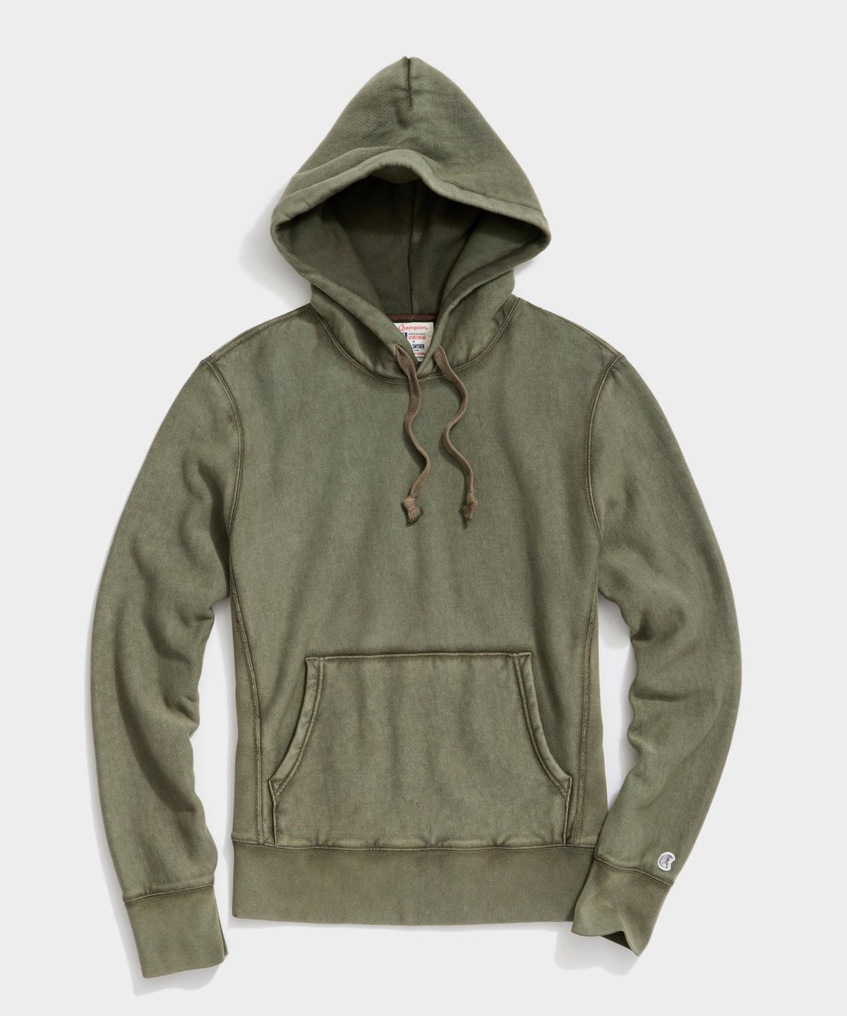 Sun-Faded Midweight Popover Hoodie Sweatshirt in Army Green