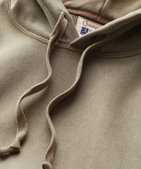 Champion Sun-Faded Midweight Popover Hoodie Sweatshirt in Toasted Almond