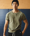 Sun-Faded Midweight Short Sleeve Sweatshirt in Army Green