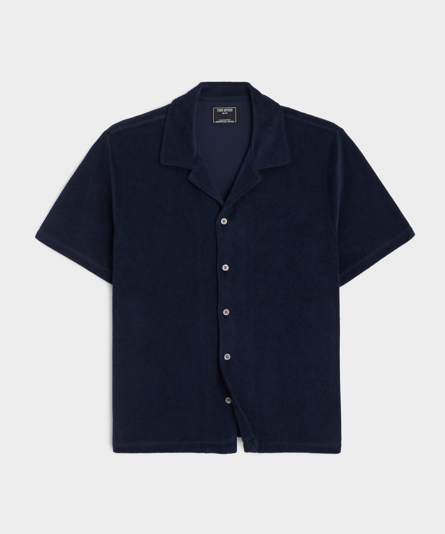 Cropped Terry Cabana Polo Shirt in Classic Navy