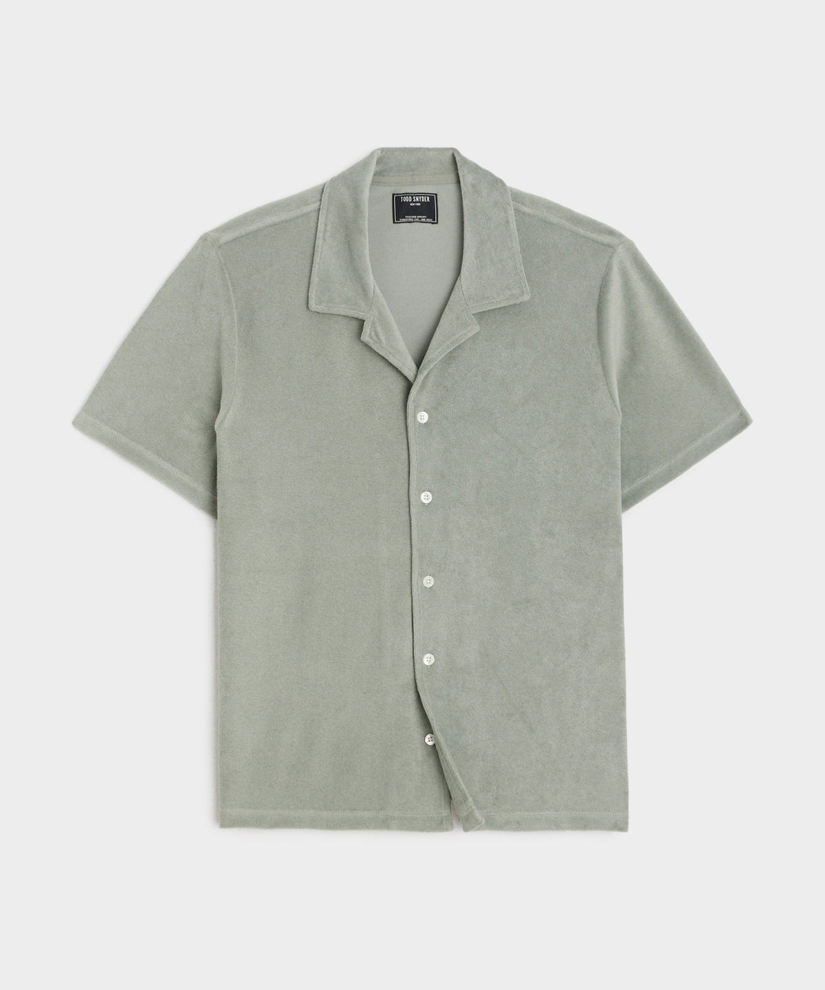 Cropped Terry Cabana Polo Shirt in Soft Sage