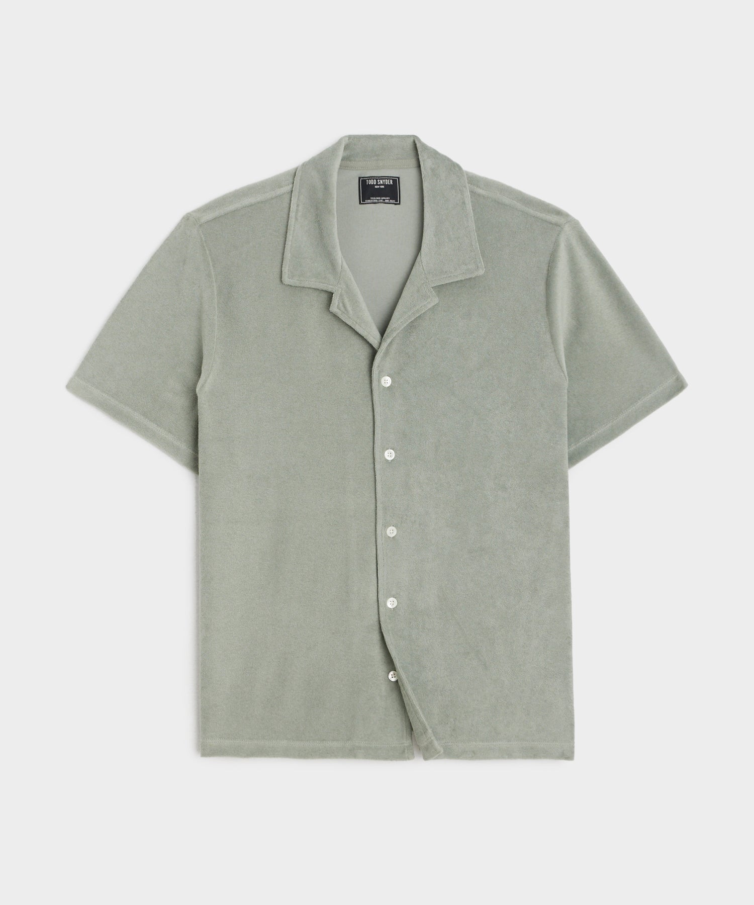Cropped Terry Cabana Polo Shirt in Soft Sage