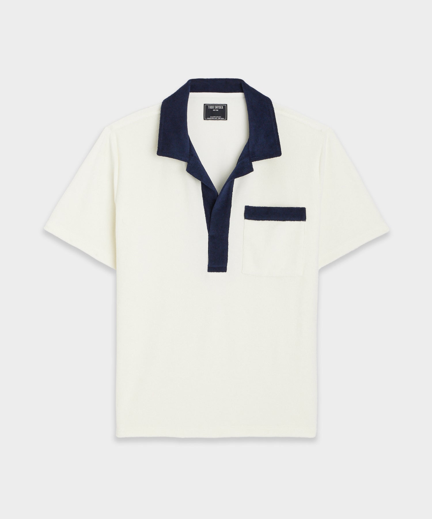 Terry Pocket Polo in Bisque