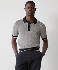 Textured Polo in Black