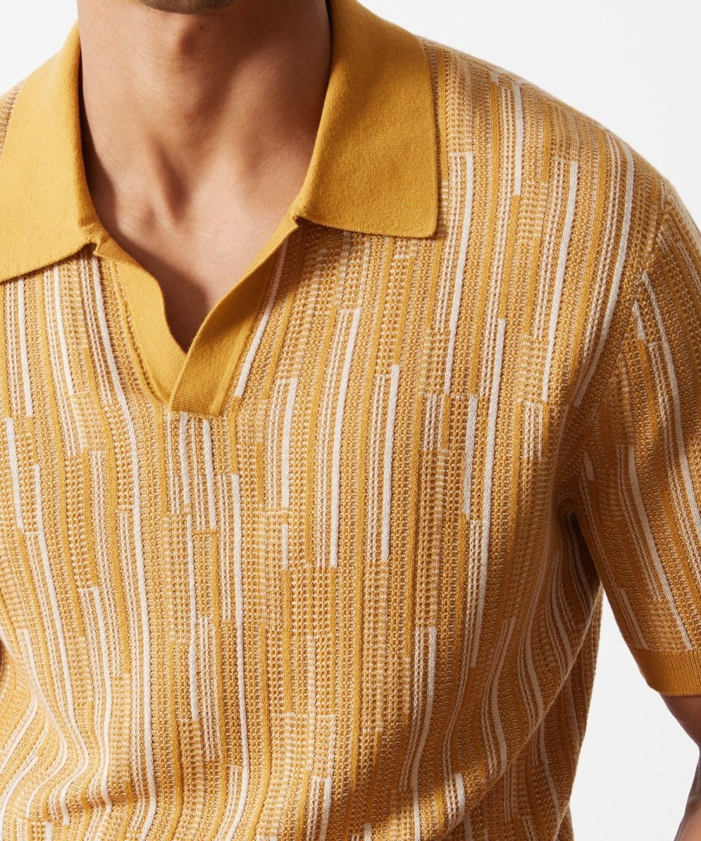 Textured Silk-Cotton Montauk Sweater Polo