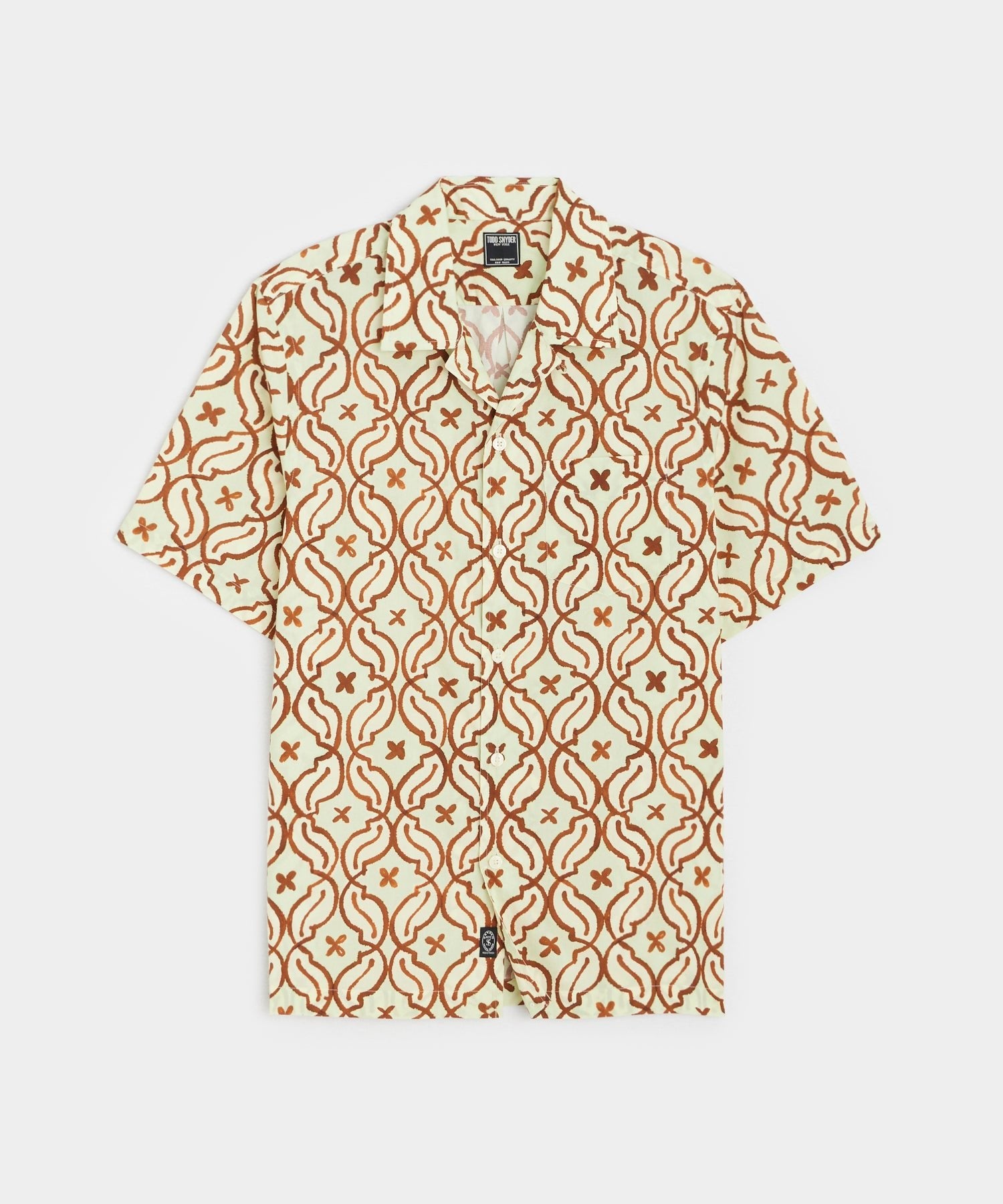Tile Short Sleeve Camp Collar Shirt in Mint