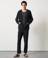 Tile Terry Cardigan in Pitch Black