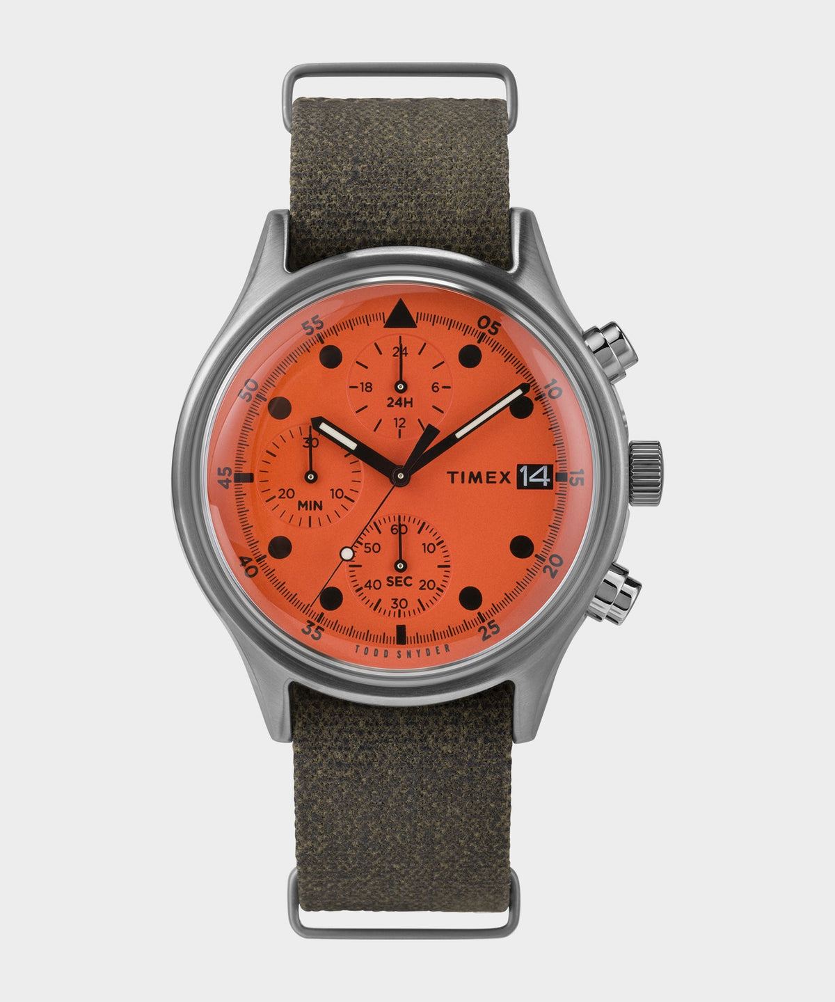 Todd Snyder x Timex MK-1 Sky King in Blaze Orange