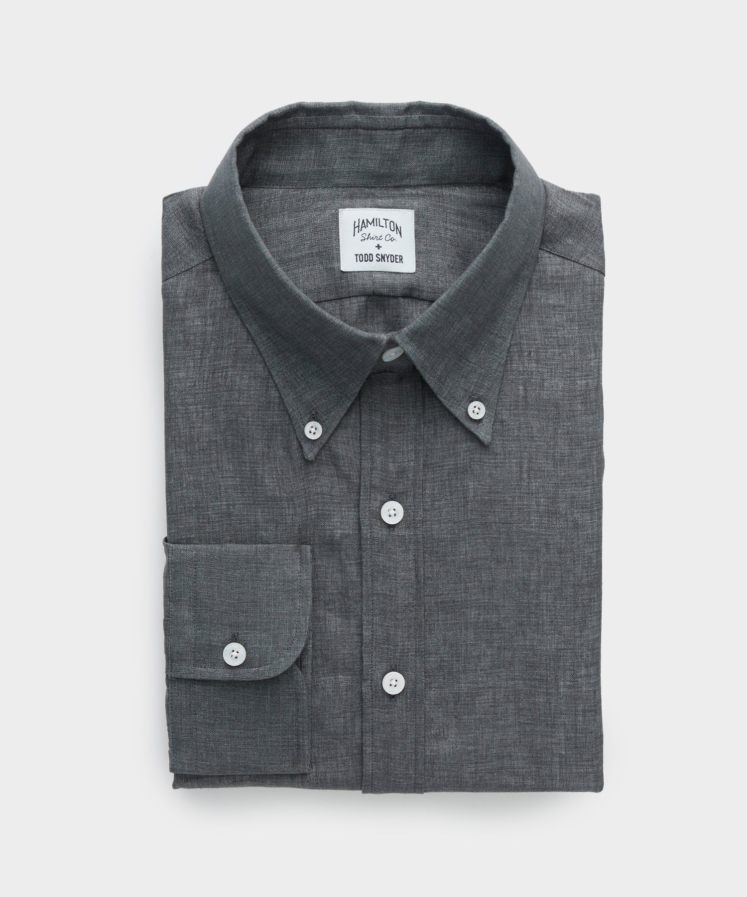 Todd Snyder X Hamilton Linen Dress Shirt In Charcoal