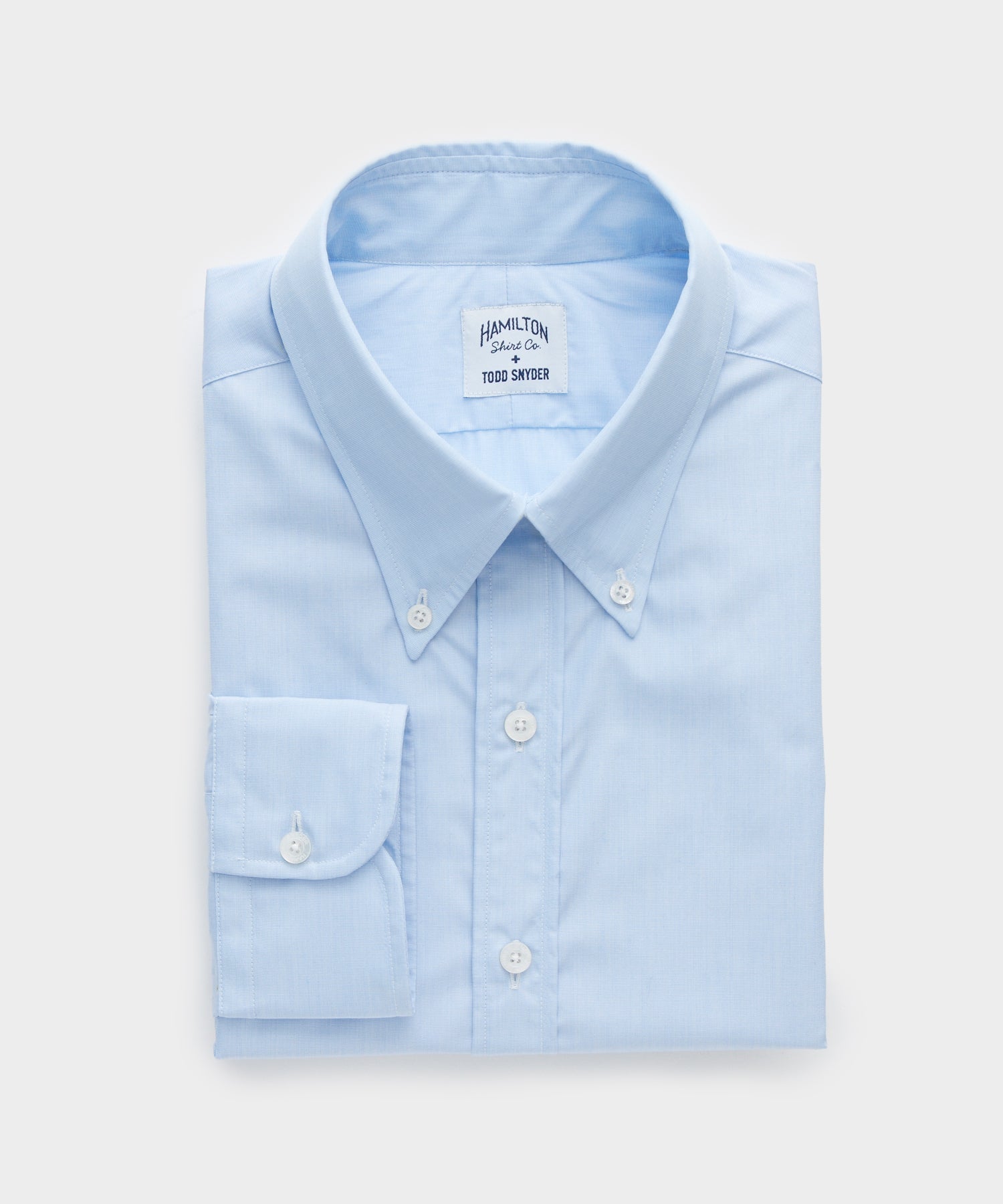 Todd Snyder X Hamilton Wrinkle Free Cotton Dress Shirt In Blue