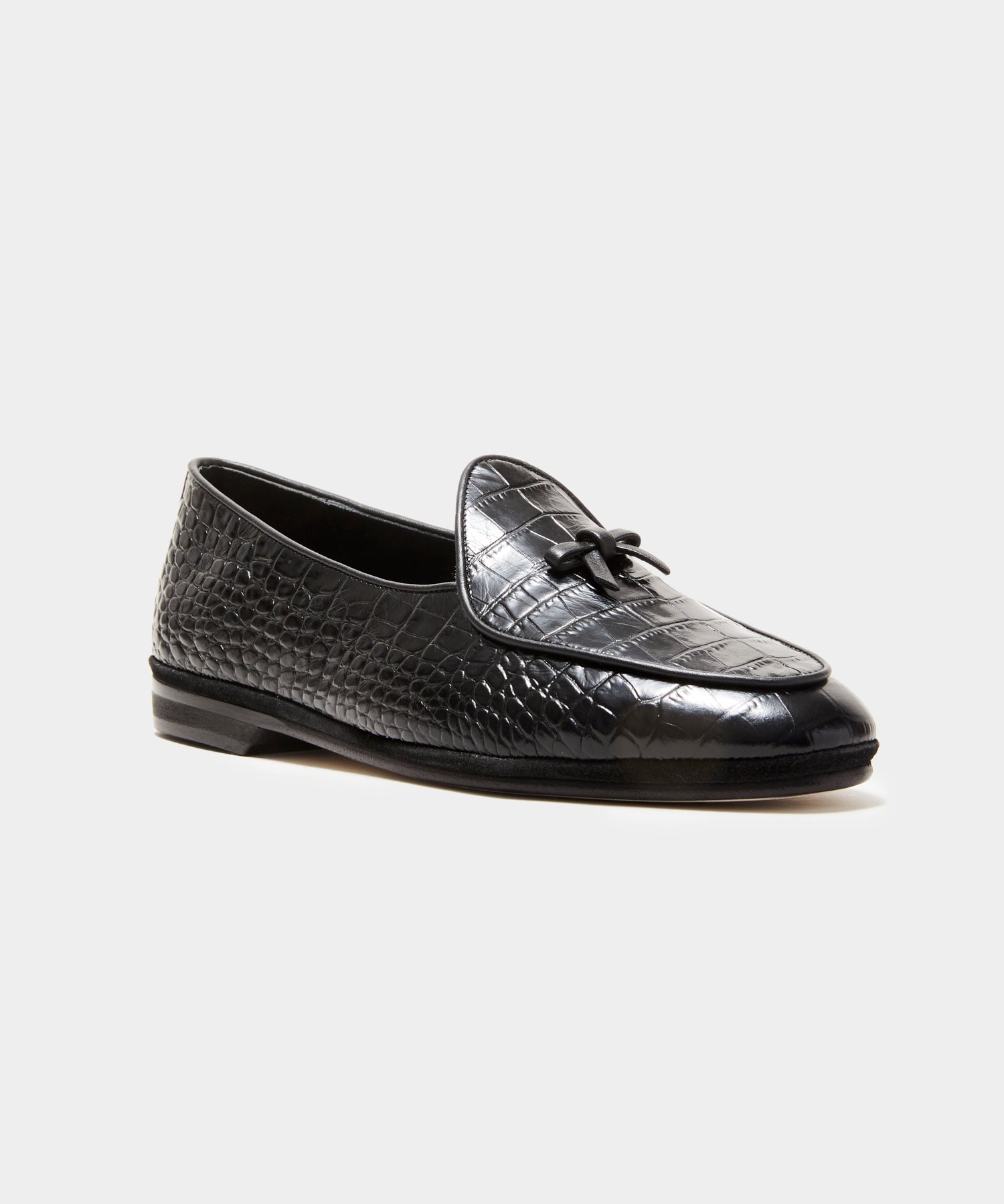 Todd Snyder x Rubinacci Croc Marphy Loafer in Black