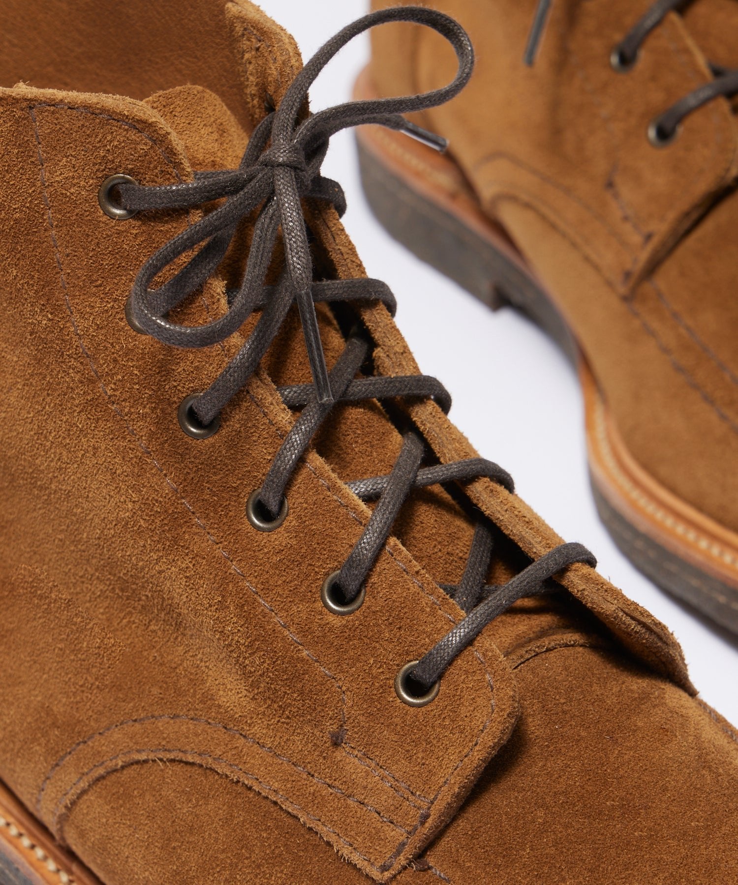 Todd Snyder x Sanders Apron Suede Boot in Tobacco