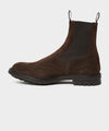 Todd Snyder x Tricker's Henry Wing Cap Chelsea Boot in Brown Suede