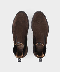 Todd Snyder x Tricker's Henry Wing Cap Chelsea Boot in Brown Suede