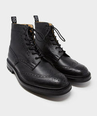 Todd Snyder x Tricker's Scotch Grain Leather Stow Boot In Black