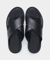 Tuscan Leather Crossover Sandal in Black
