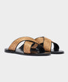 Tuscan Leather & Raffia Crossover Sandal