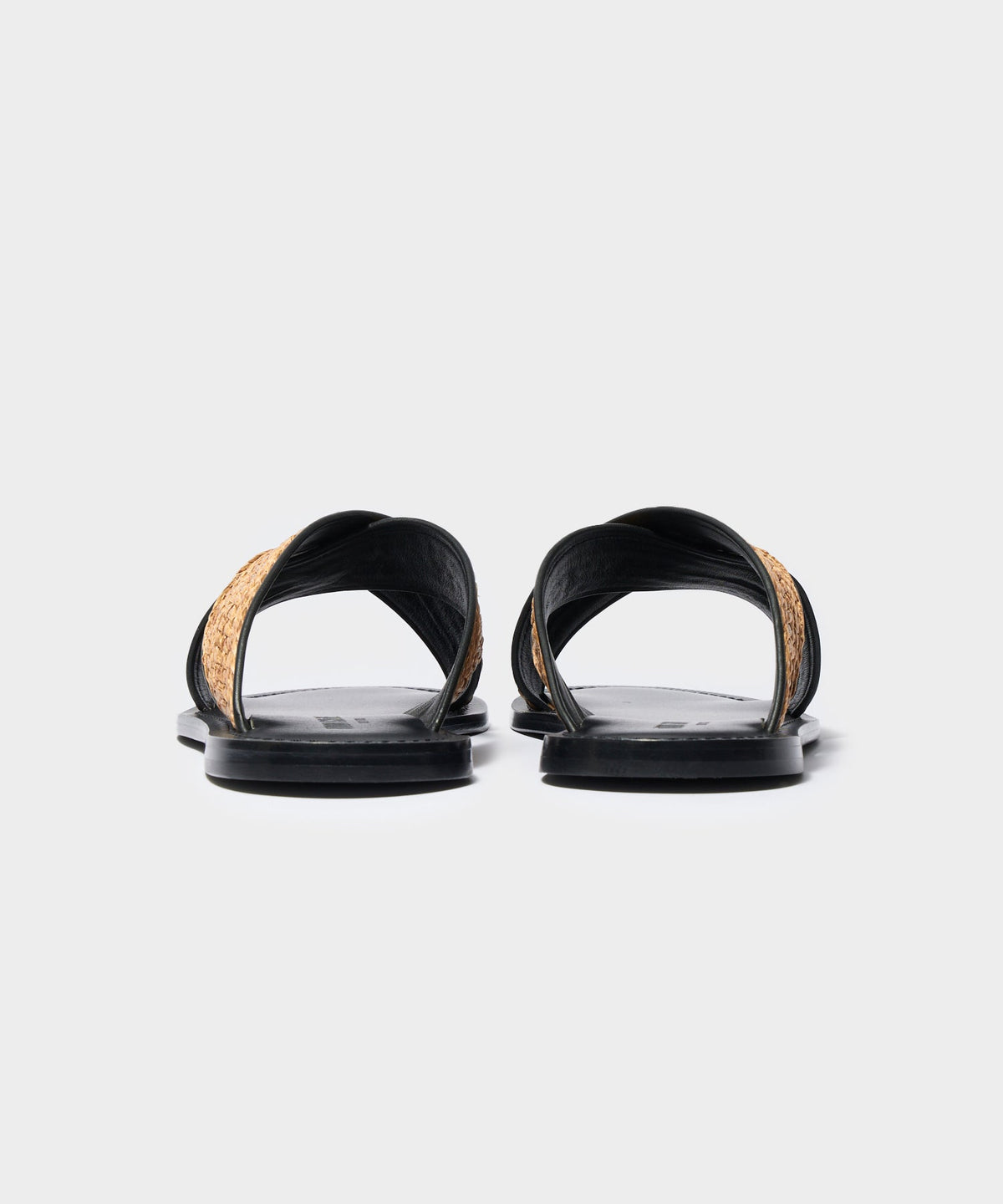 Tuscan Leather & Raffia Crossover Sandal