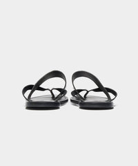 Tuscan Leather Thong Cross Sandal in Black