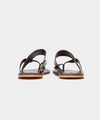 Tuscan Leather Thong Cross Sandal in Brown