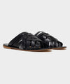 Tuscan Leather Woven Sandal in Black