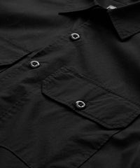 Two Pocket Poplin Shirt in Black