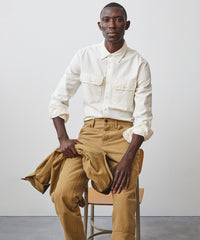 Two Pocket Utility Long Sleeve Shirt In Bisque