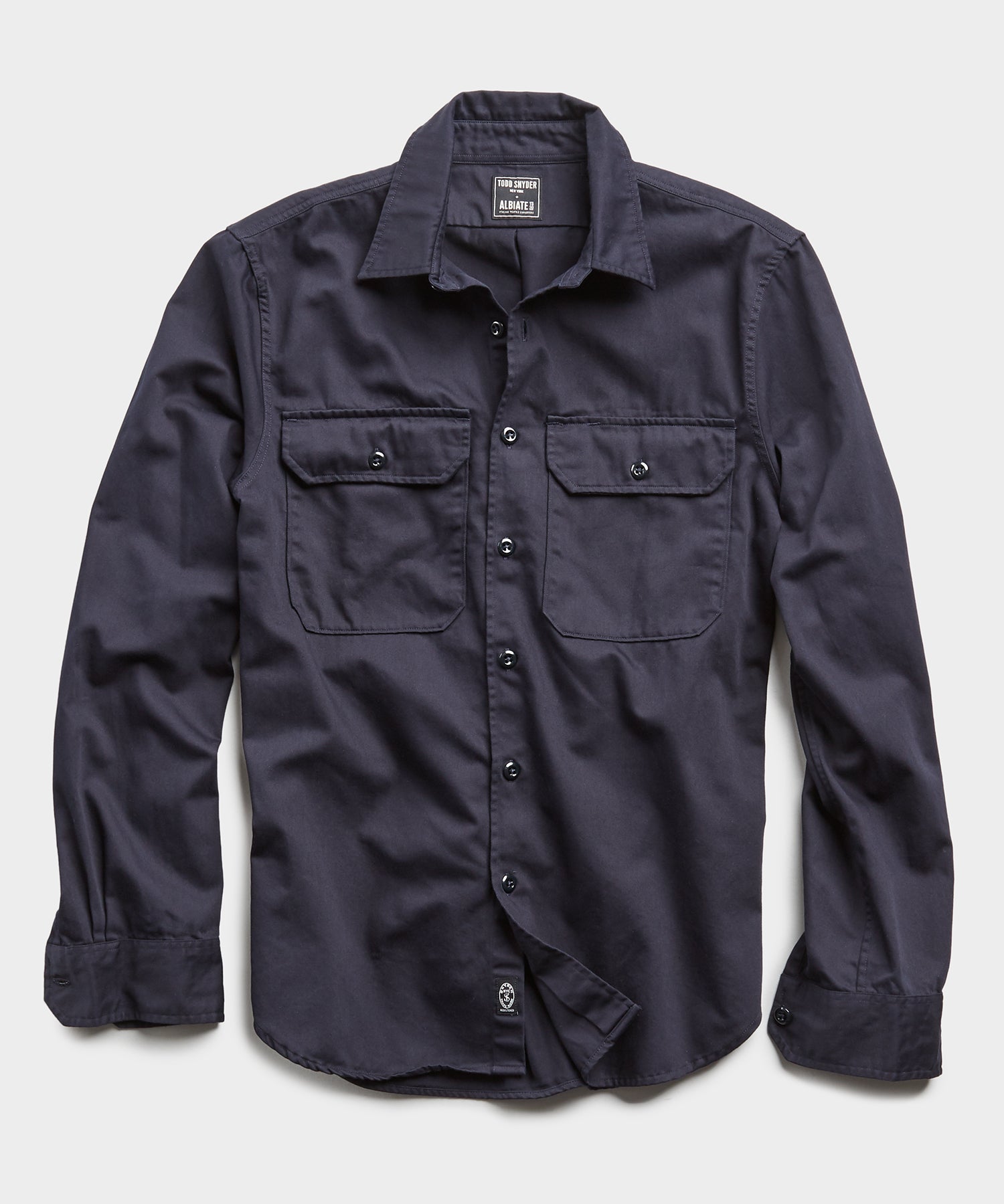 Two Pocket Utility Long Sleeve Shirt In Navy