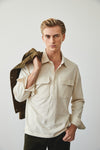 Utility Popover Polo Shirt in Chalk
