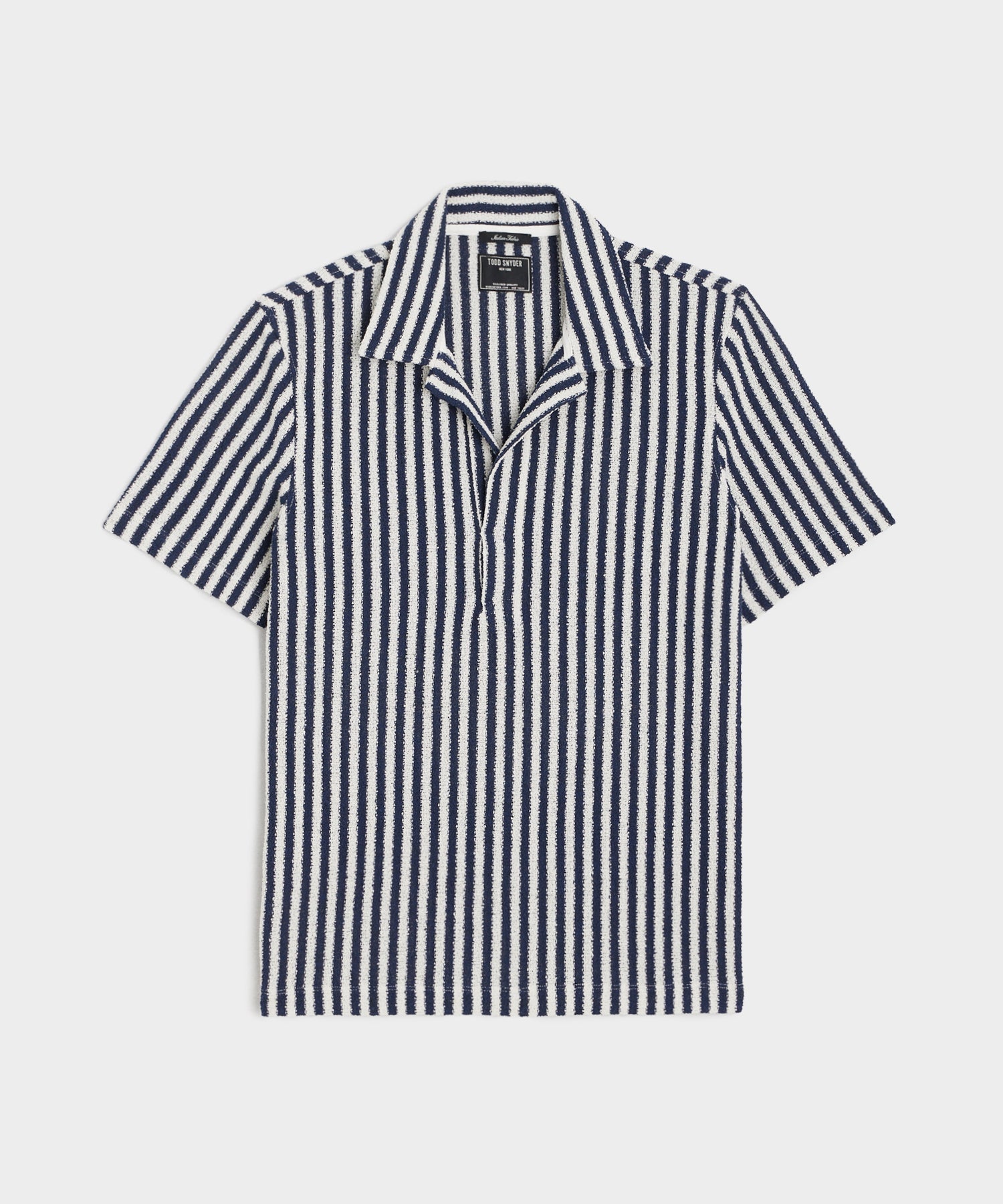 Vertical Stripe Polo in Classic Navy